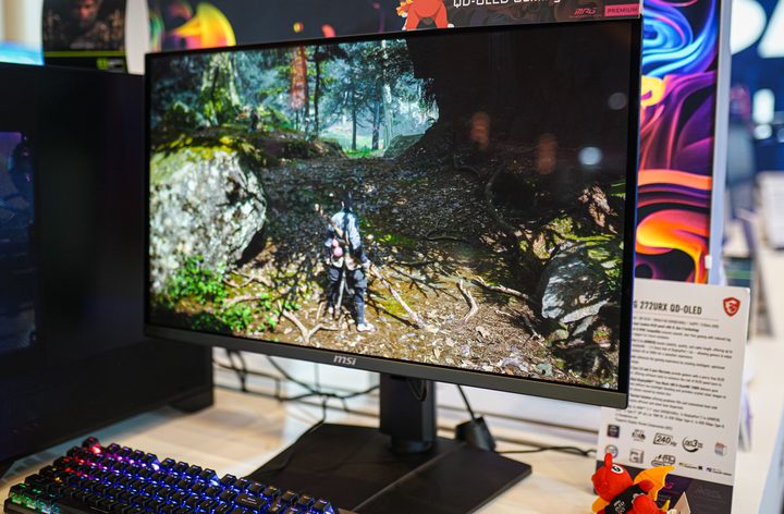 An MSI gaming monitor at CES 2025.
