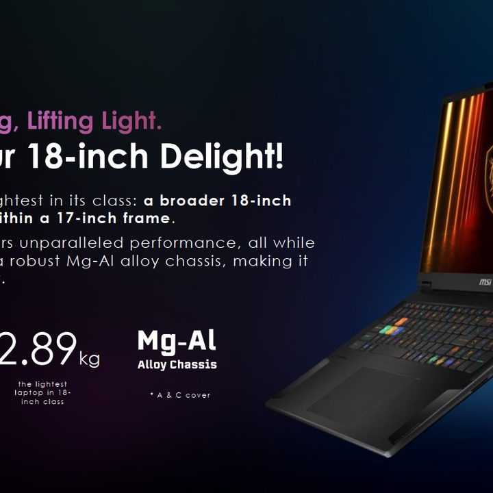 A presentation slide of MSI Stealth 18 HX
