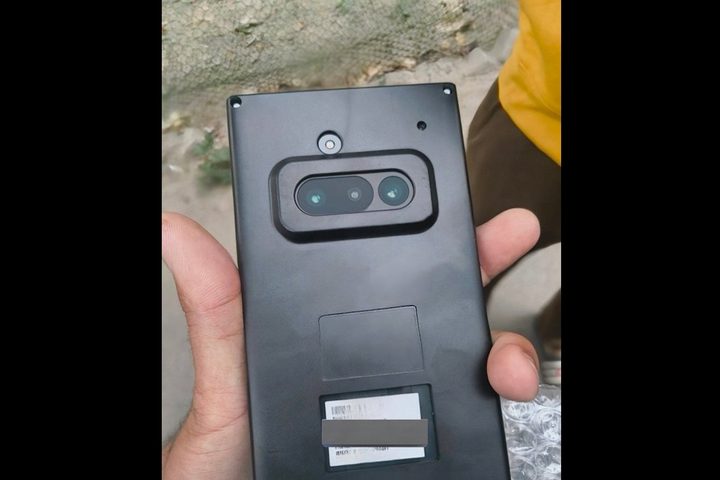 A photo claiming to show the back of the Nothing Phone 3a.