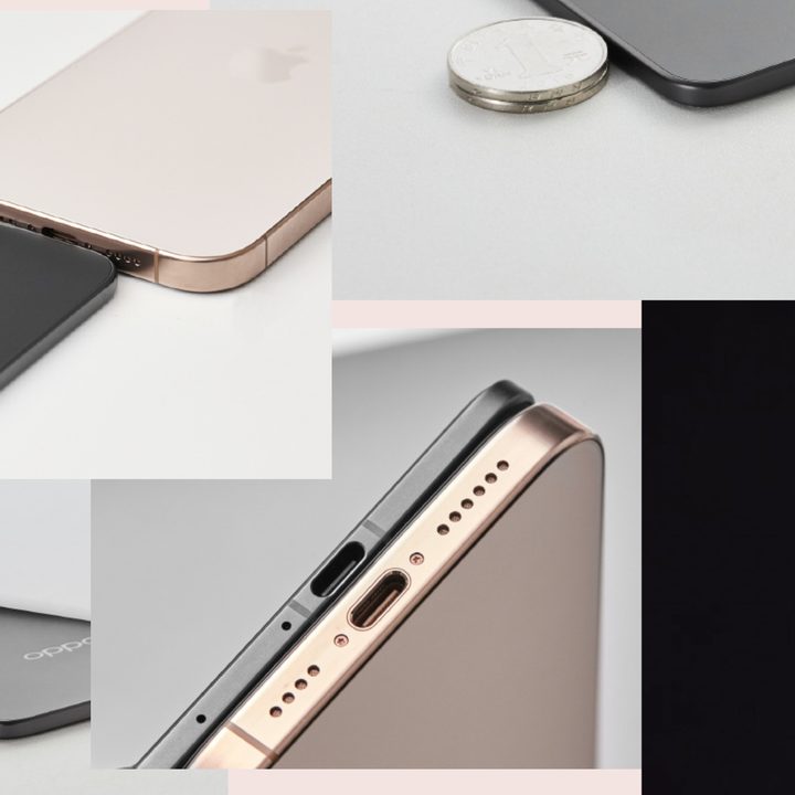 Images depicting the side profile of the Oppo Find N5.