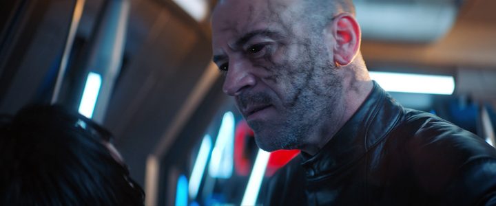 Section 31's Leland (Alan Van Sprang) after his body is hijacked by Control's nanobots. The veins under his face have turned black.