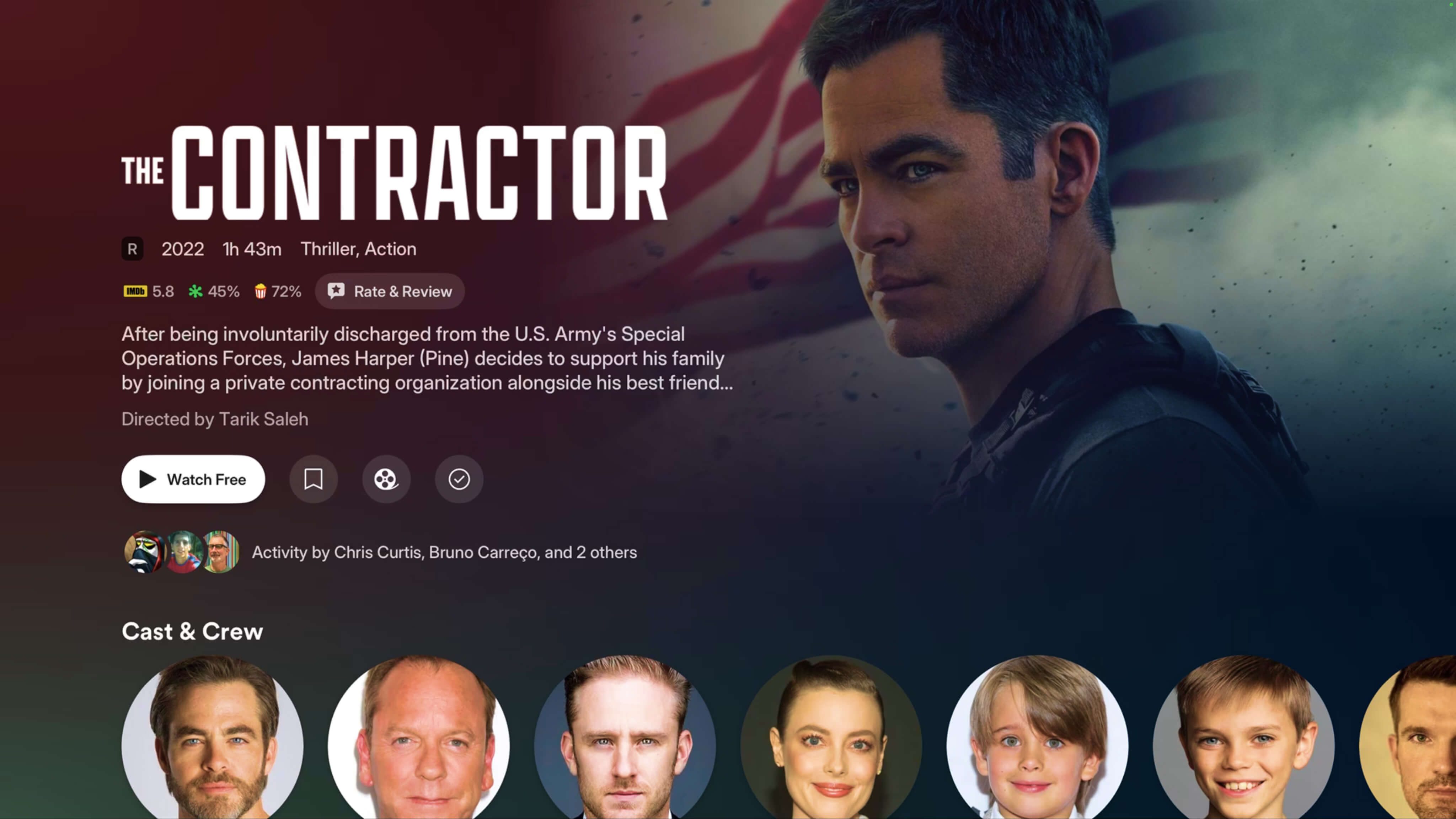 Movie info screen in the new Plex experience.