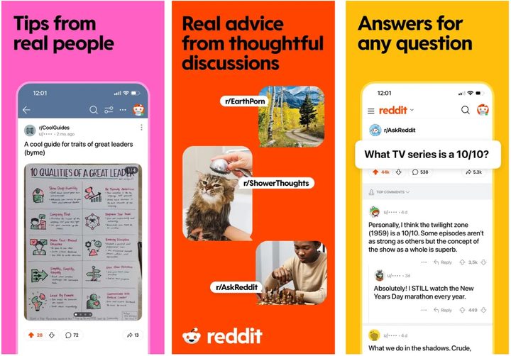 Reddit app.