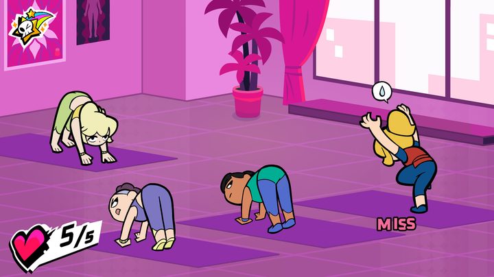 Cadence does yoga in Rift of the Necrodancer.