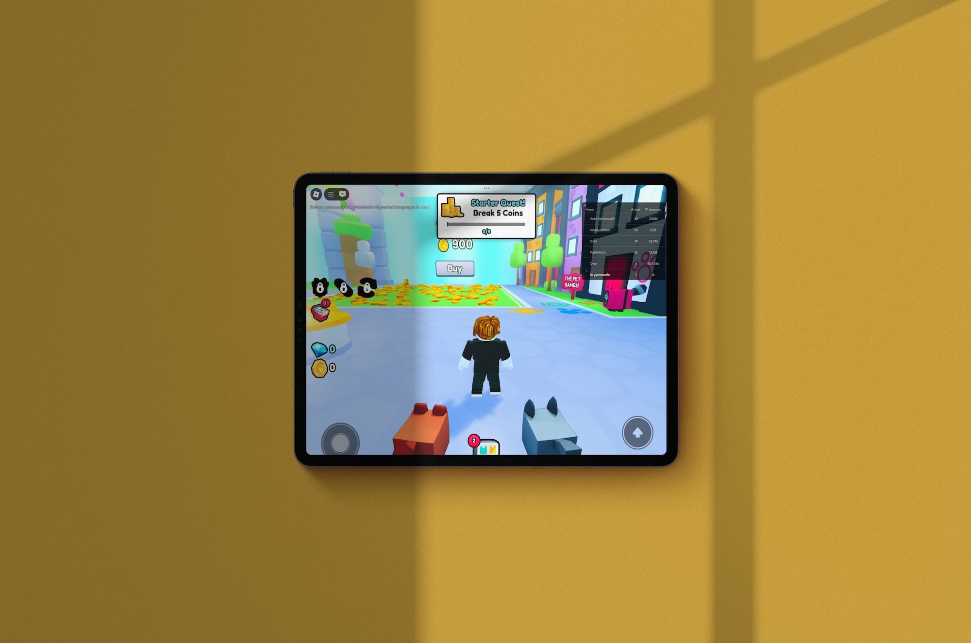 Roblox on iPad.