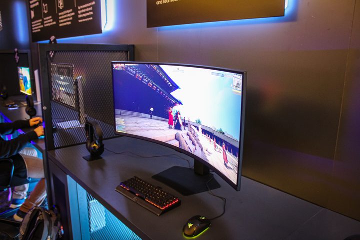The Samsung Odyssey G7 at CES 2025.