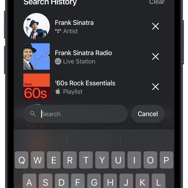 Sonos app for iOS running on an iPhone 14.