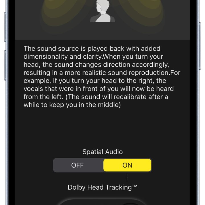 Technics Audio Connect app for iOS: spatial audio.