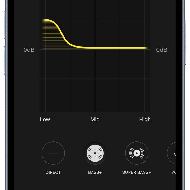 Technics Audio Connect app for iOS: EQ presets.