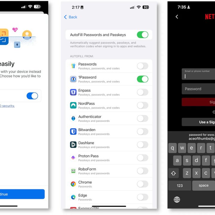 1Password's iPhone app works with Face ID to fully replace Apple's Passwords app.