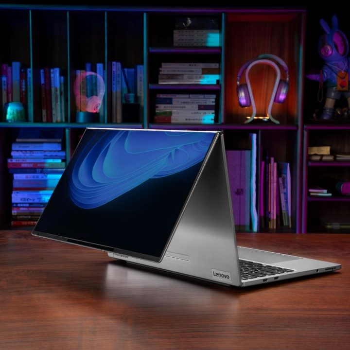 The ThinkBook Flip AI PC read mode.