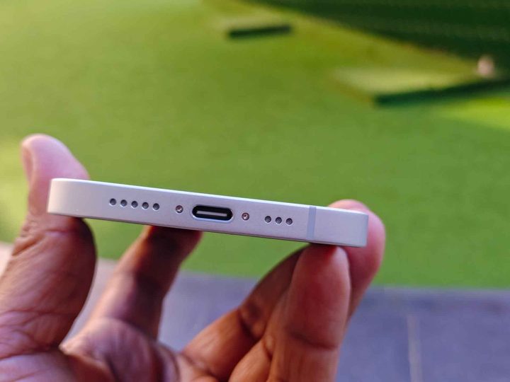 The USB-C port on the iPhone 16e