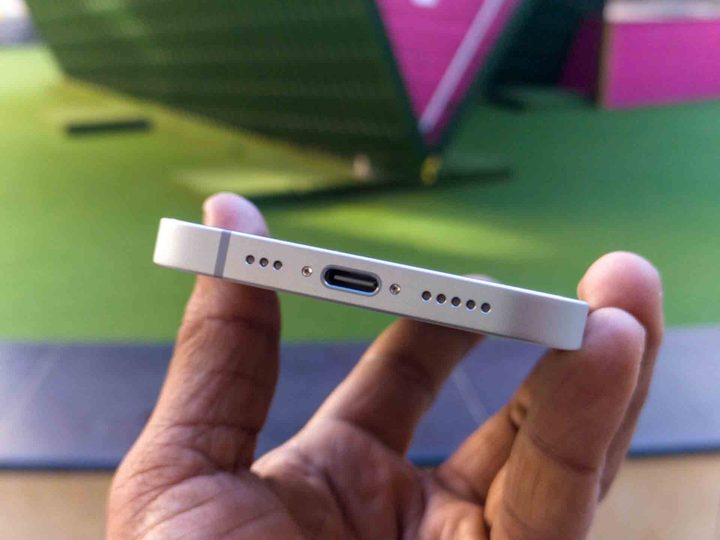 The USB-C port on the iPhone 16e