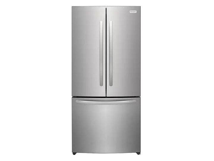 The Frigidaire 17.6 Cu. Ft. Counter-Depth French Door Refrigerator on a white background.