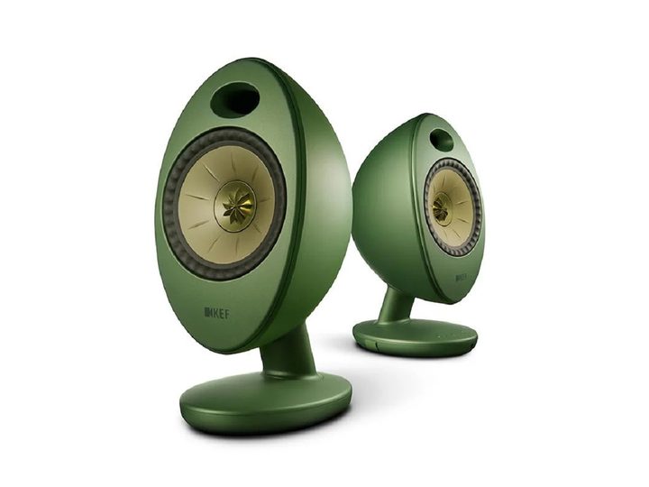 The KEF EGG Duo speakers on a white background.