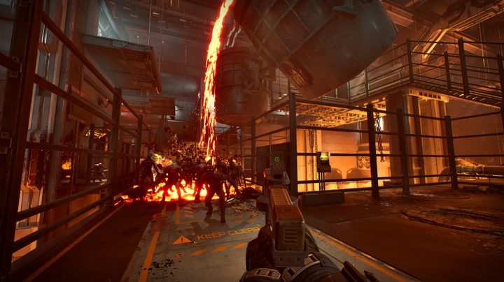 Pouring lava on Zeds in Killing Floor 3.