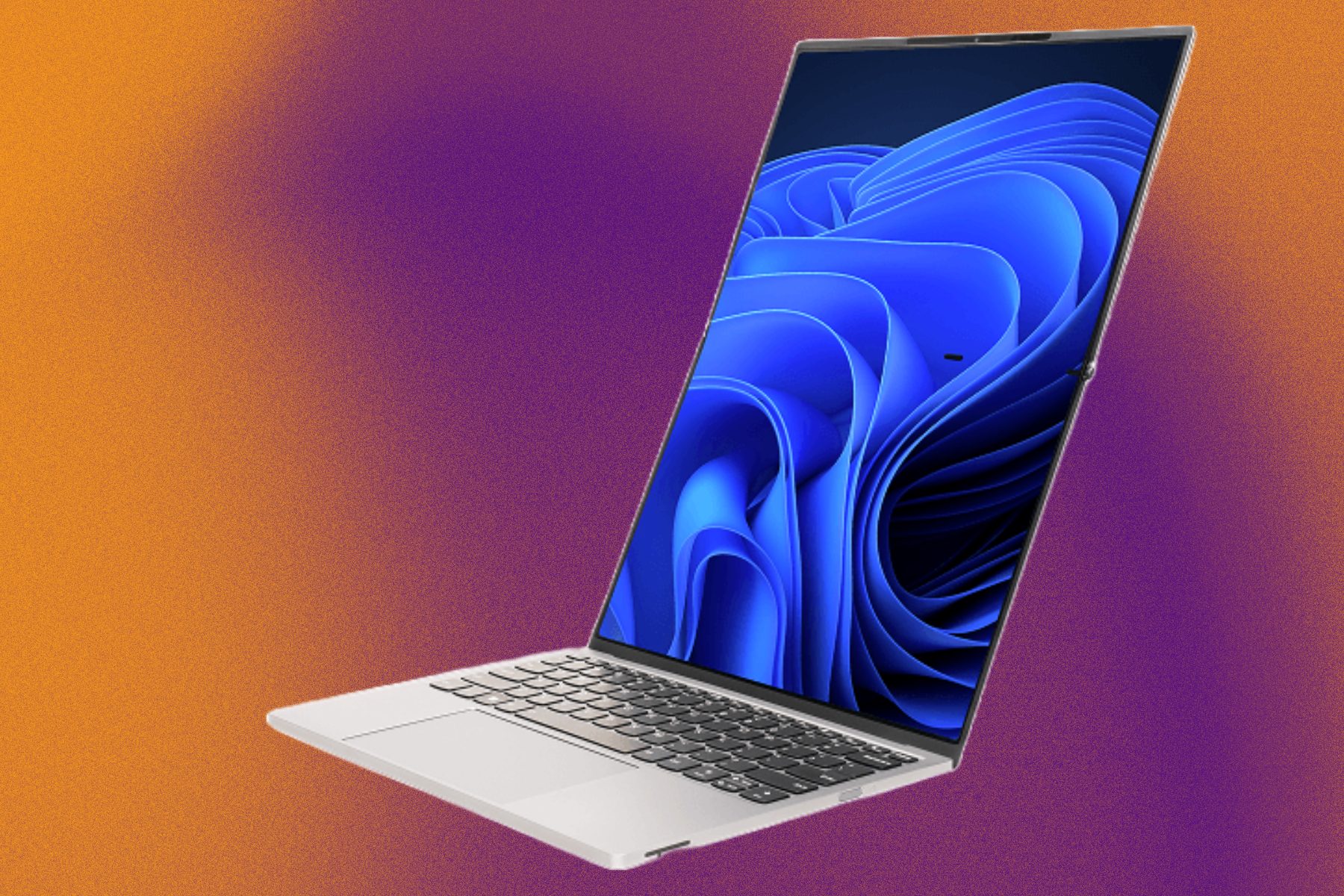 Leaked image of ThinkBook Flip in vertical mode.