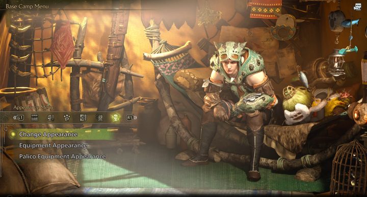 The apperance menu in Monster Hunter Wilds.