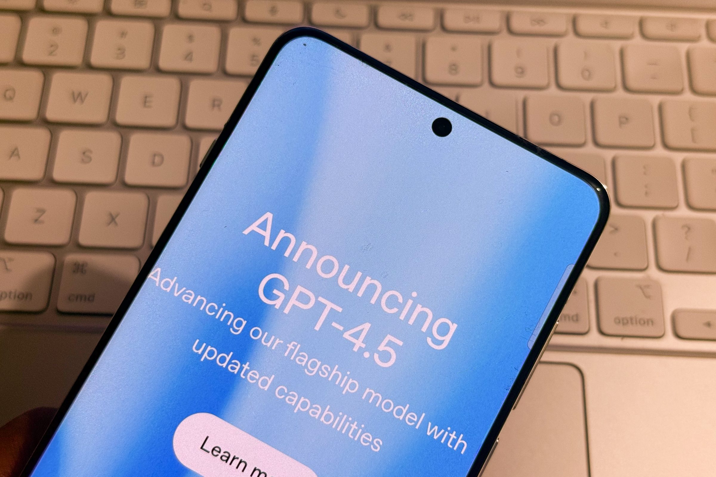 Announcement artwork for GPT 4.5 AI model