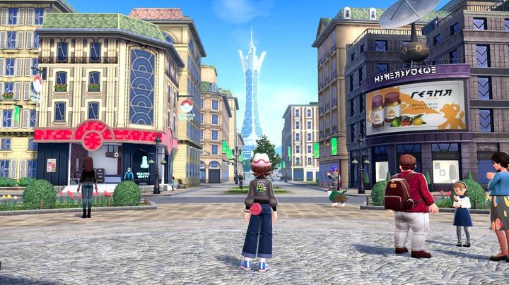 The trainer from Pokémon Legend Z-A in a plaza.