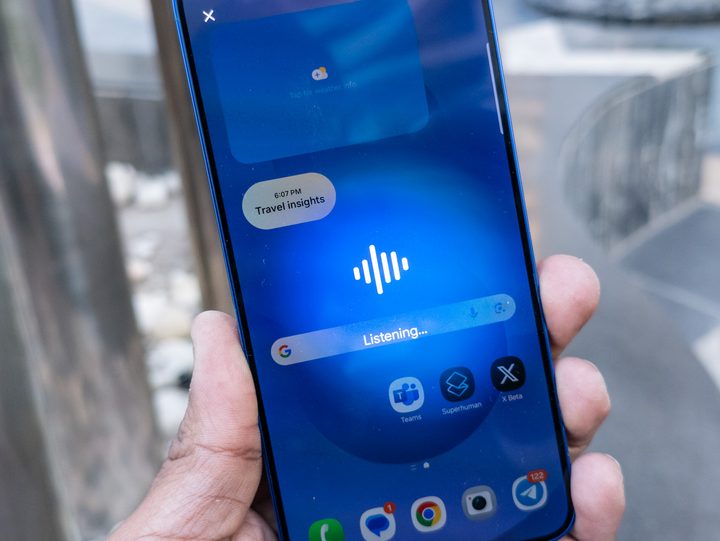 Audio mode in Circle to Search in use on the Samsung Galaxy S25 Plus