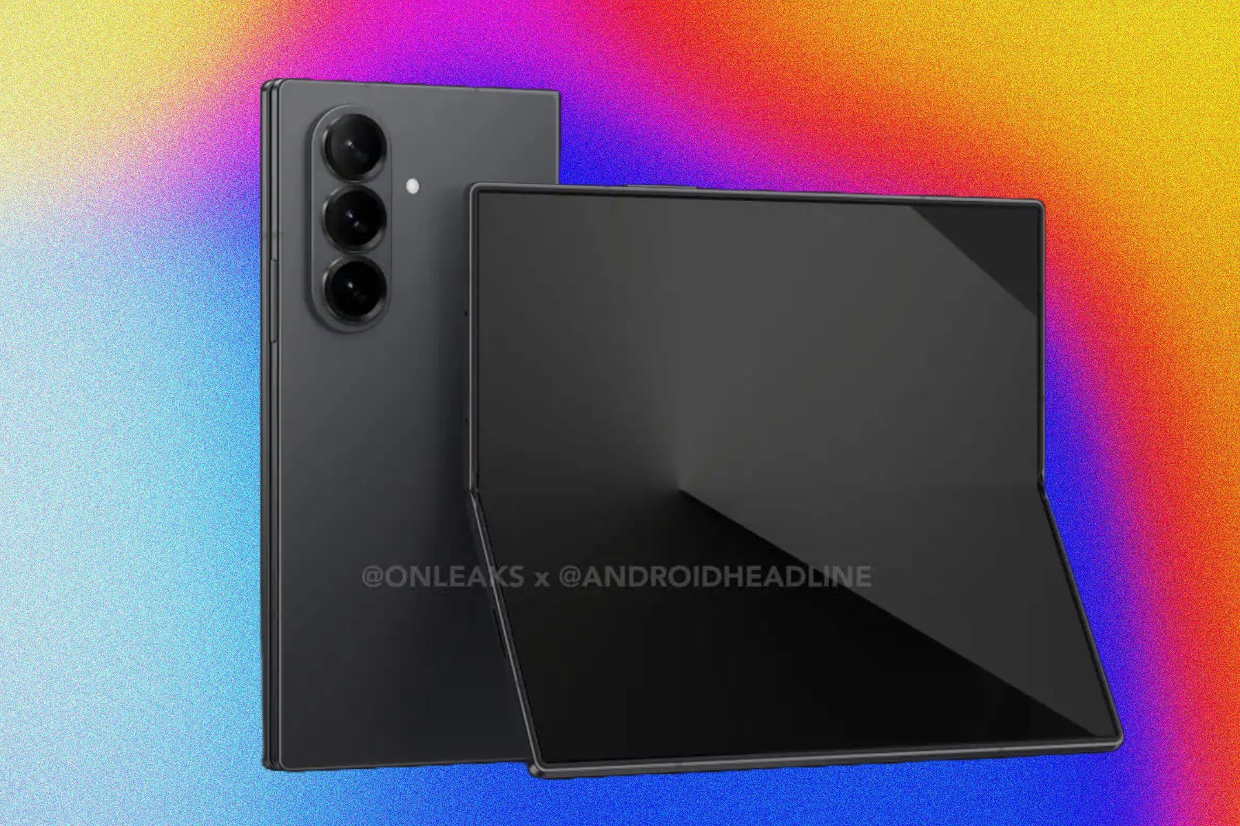 Leaked render of the Samsung Galaxy Z Fold 7 showing its front and rear profiles.