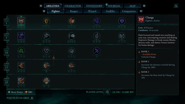 The skill tree in Avowed.