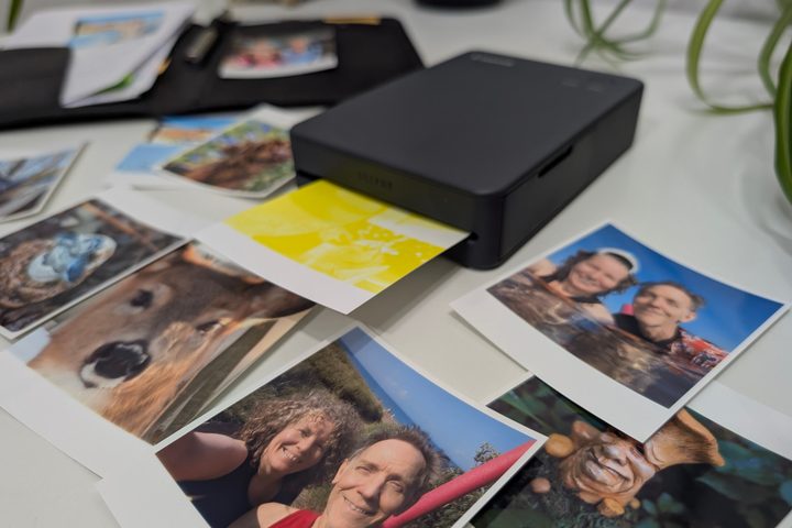 The Canon Selphy QX20 uses a four-part process, printing one color at a time.