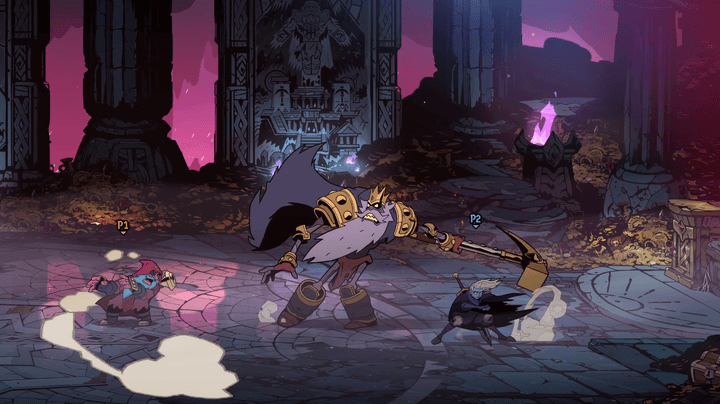 Heroes take down a boss in Absolum.