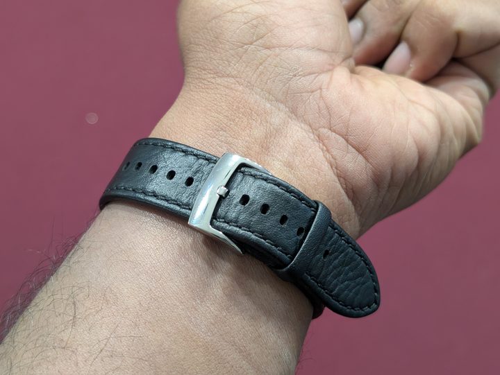 The clasp on the Amazfit Active 2 when worn on a wrist