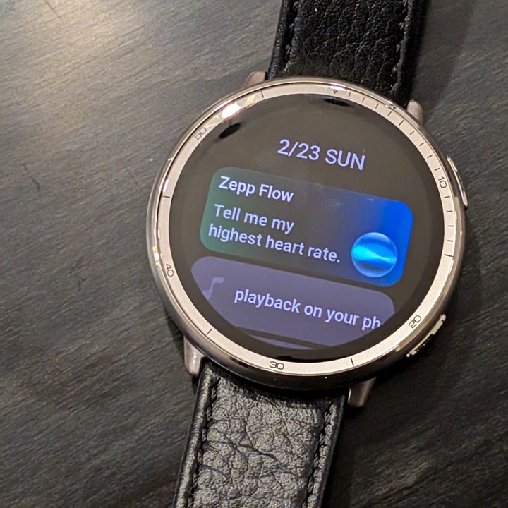 Amazfit Active 2 Zepp Flow card