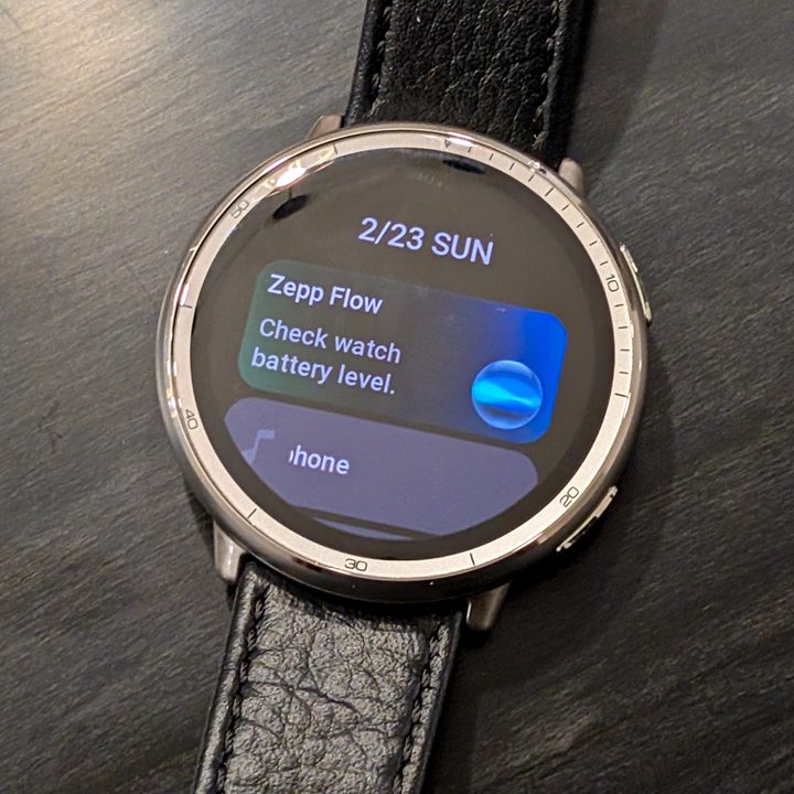 Amazfit Active 2 Zepp Flow card