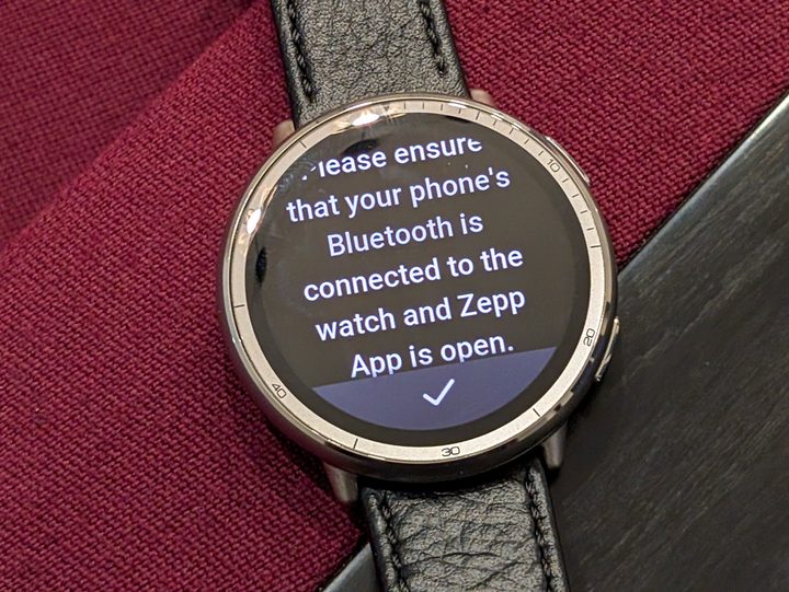 Amazfit Active 2 showing an error when not connected to a phone