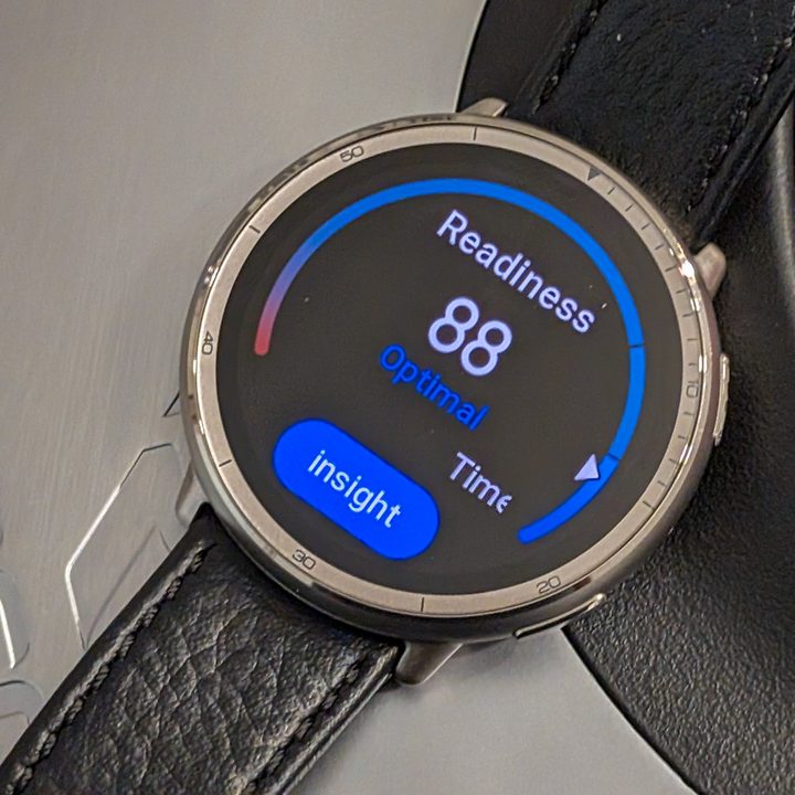 Amazfit Active 2 display showing the readiness score