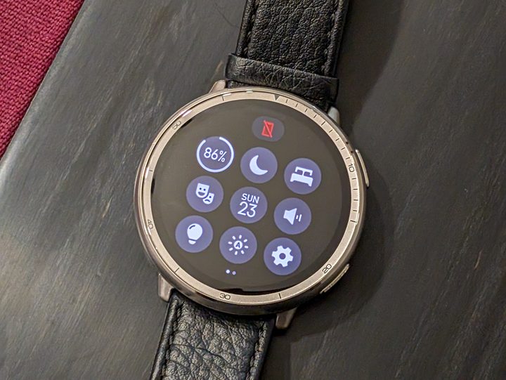 Amazfit Active 2 quick settings menu
