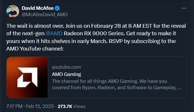 AMD VP and GM announces RX 9000 series.