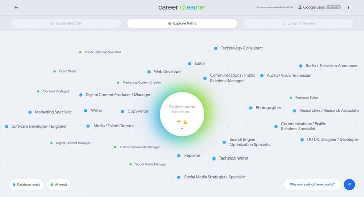 Career dreamer results