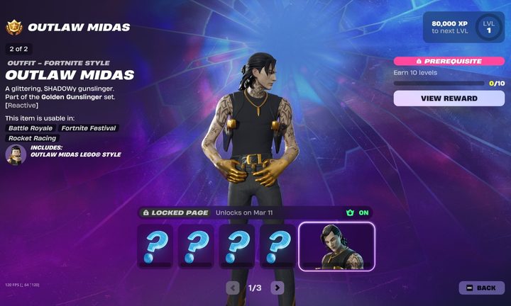 Fortnite Outlaw Midas skin