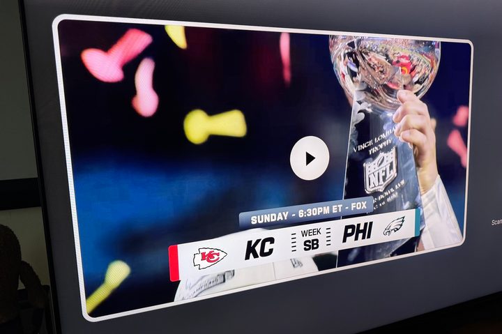 A preview screen for Super Bowl LIX.