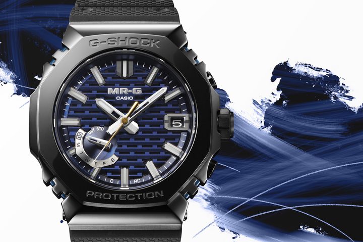 The Casio G-Shock MRG-B2100R-2A watch.