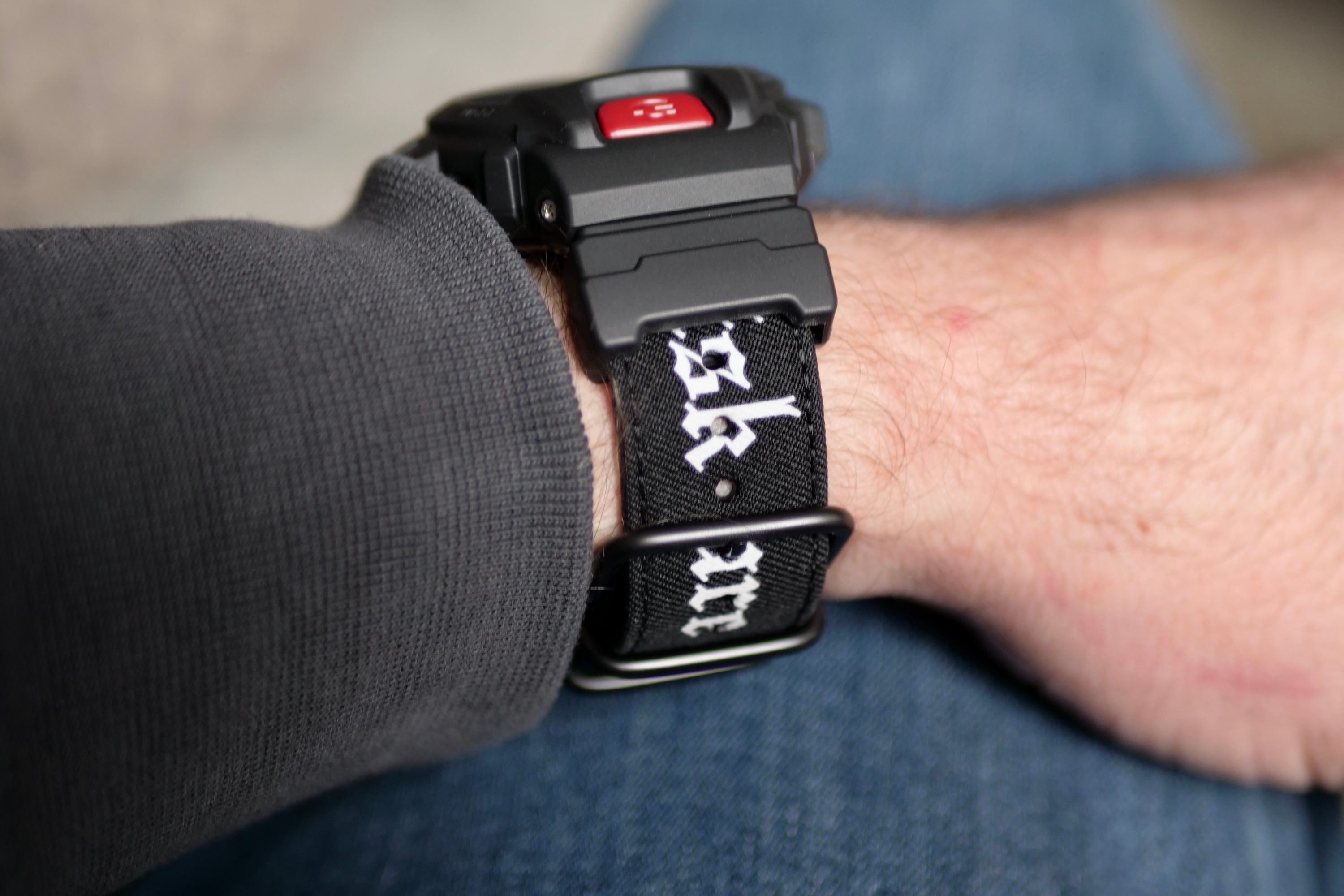 A person wearing the G-Shock x ASRV DW-6900.