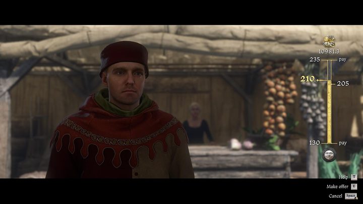 The player haggles with a merchant.