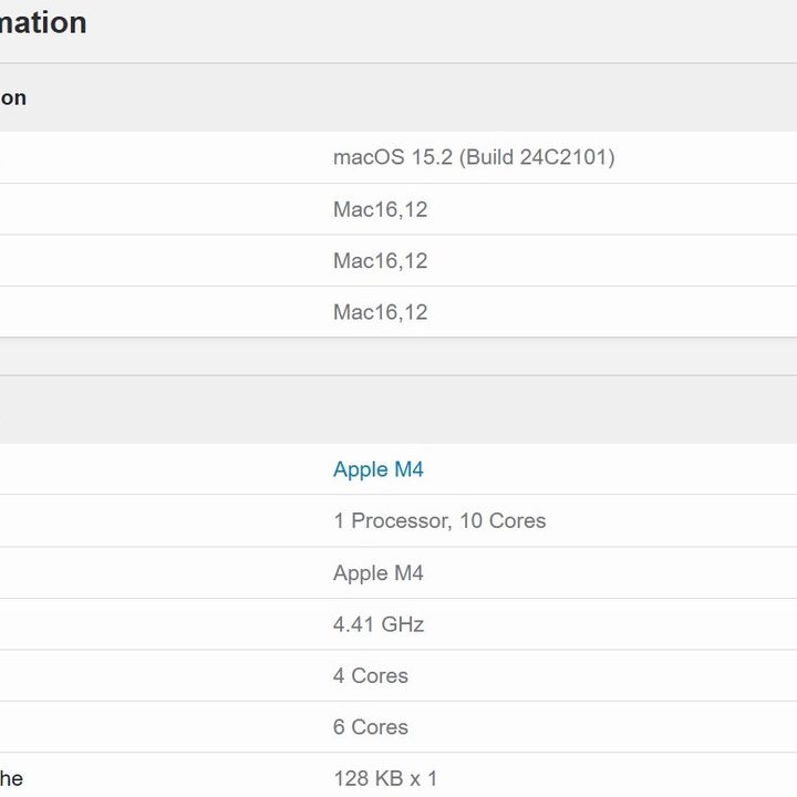 The M4 MacBook Air February 19 Geekbench 6 benchmark.
