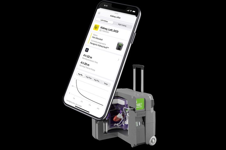 The Paragonix app and a cooler.
