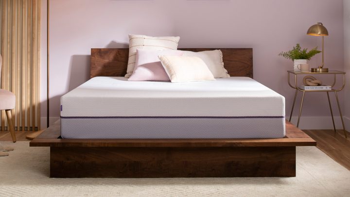 Purple Plus Mattress in a bedroom.