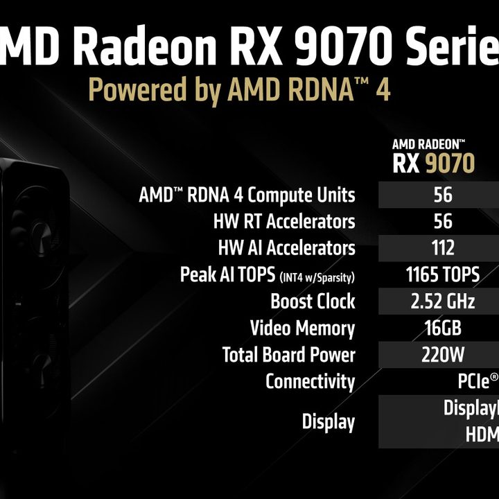 The specs for AMD's RX 9070 XT and RX 9070.