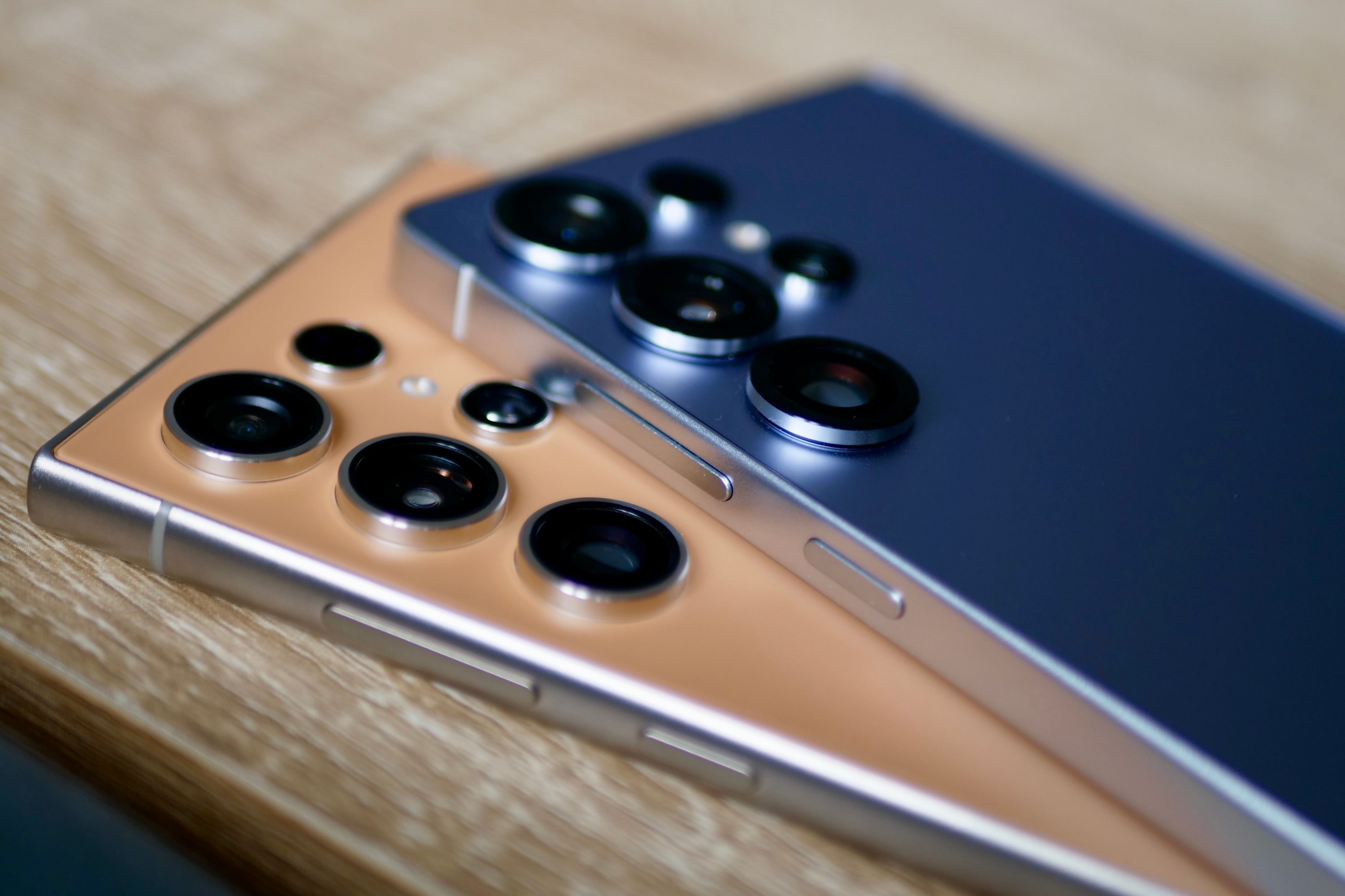 The Samsung Galaxy S24 Ultra and the Galaxy S25 Ultra's cameras.