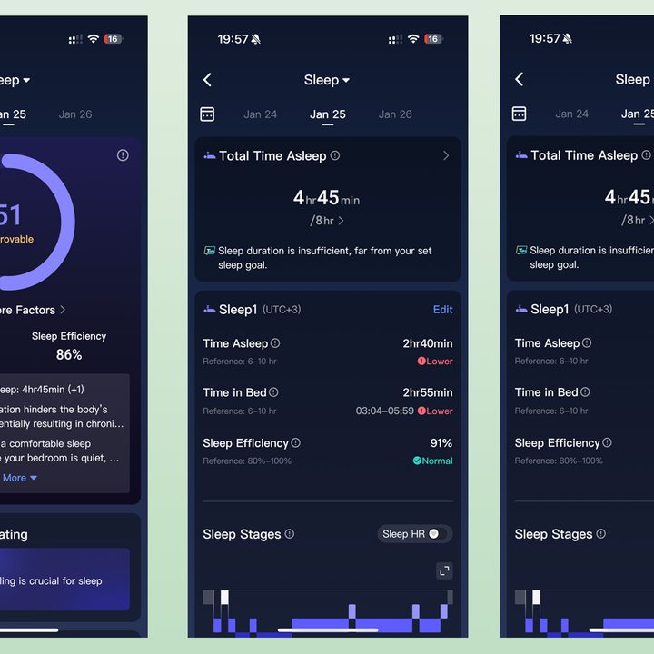 Sleep report captured on the RingConn Gen 2