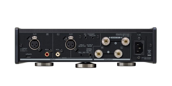 The back panel of the TEAC AP-507 power amplifier.