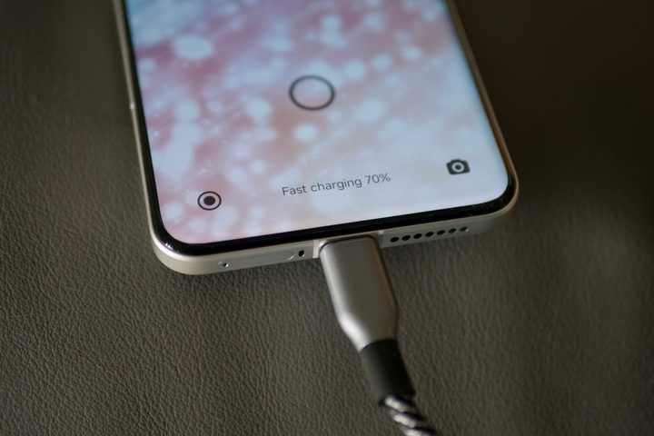 The Xiaomi 15 Ultra on charge.